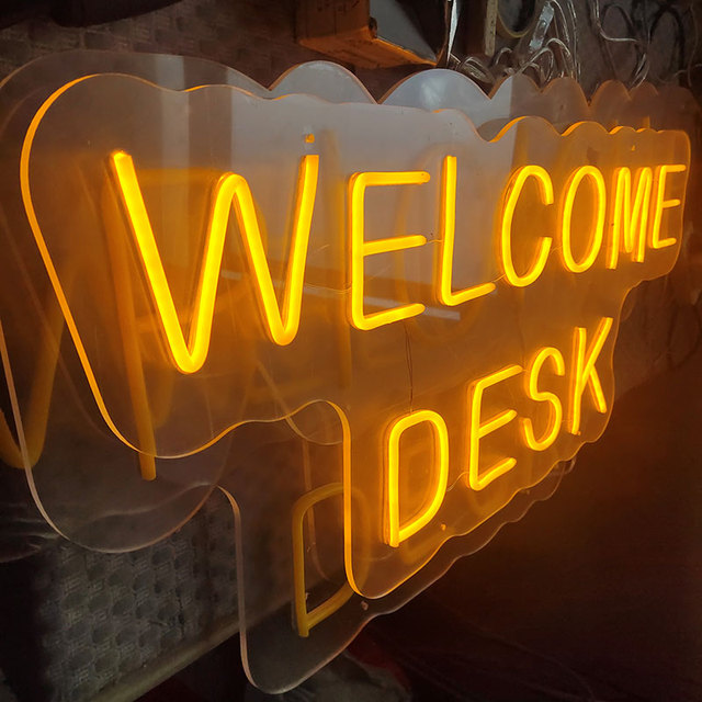 Welcome Desk Open Led Neon Sign Lights Welcome Neon Sign for Business Shop Display