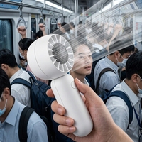 Ventilateur portable mini à main avec cordon, rechargeable USB, faible bruit, pour usage extérieur et domestique, protection par puce sécurisée, couleurs fraîches