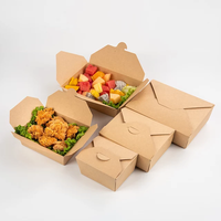 Voor aangepaste logo's 64oz wegwerp voedselveilige papieren fastfoodverpakkingen voor geroosterde en gebakken kippenvleugels
