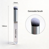 Ensemble de pinceaux de maquillage vegan, logo personnalisé, fibres synthétiques professionnelles, pinceau blush, contour, anticernes, kit de voyage miniature blanc de luxe