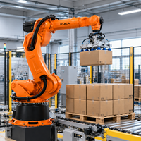 Robot Arm Palletizing KUKA KR 140 R3200-2 PA Berkinerja Tinggi Canggih, Beban Angkut 140kg, Jangkauan 3195mm, dengan Vakum Pad untuk Logistik