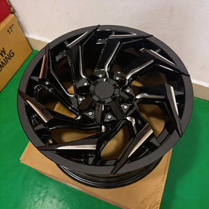 Rines de Aleación D753 Reaction Style en Negro Brillante con Acabado Fresado, 17x9 20x9 6x139.7 ET0 Offset para Ford Bronco y Chevrolet Silverado - Product Image 2
