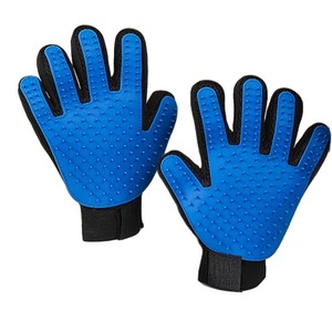 Gants de toilettage pour chat bleus à cinq doigts pour l'élimination des poils de chat, outil de nettoyage et de toilettage - Product Image 5