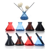 Flacon en verre conique Transparent pour aromathérapie, diffuseur de parfum de 50/200ml, disponible en noir, blanc, bleu, rouge