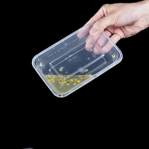Material para microondas PP5, Envasado de comida rápida, contenedor <span class=keywords><strong>rectangular</strong></span> de plástico para alimentos con tapa - Product Image 2