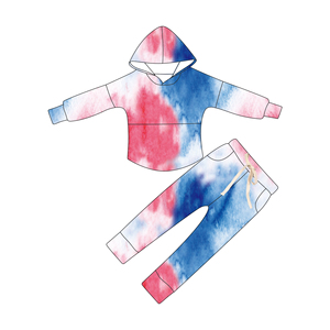 Qingli ODM Custom Factory Girls rosa 2 pz Set pantaloni con cappuccio manica lunga tuta Boutique abiti per bambini con Logo personalizzato - Product Image 4