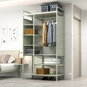 Meubles de maison <span class=keywords><strong>Armoire</strong></span> moderne à cadre en métal multifonctionnelle avec cloisons pour le rangement de la chambre à coucher - Product Image 1