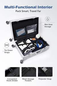 <span class=keywords><strong>Valise</strong></span> sans fermeture éclair en <span class=keywords><strong>polycarbonate</strong></span> avec cadre en <span class=keywords><strong>aluminium</strong></span>, coque rigide, bagage à main avec roulettes pivotantes, <span class=keywords><strong>valise</strong></span> à roulettes, 20'' 24'' 28'' - Product Image 3