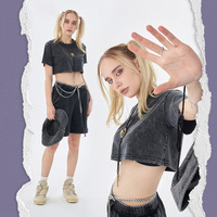 T-shirt à manches courtes en coton mélangé pour femme T-shirt à col rond imprimé en coton Vente en gros
