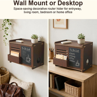 Organisateur de bureau multifonctionnel en bois avec tableau noir pour trier le courrier et support de routeur, idéal pour le bureau et la maison