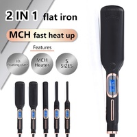 Lisseur Électrique Professionnel en Titane à Écran LCD Personnalisable Marque Privée, Chauffage Rapide MCH, Idéal pour Usage Domestique et Hôtelier au Brésil