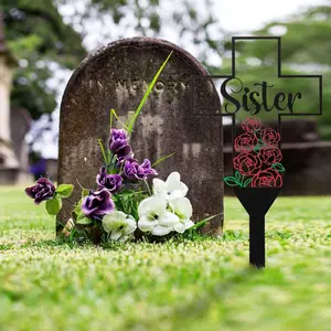 Sister Memorial Graves dihiasi dengan dekorasi logam gadis pemakaman Logo Rose Cross Dekorasi