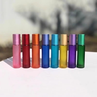 Flacon cosmétique givré en verre mat coloré rechargeable pour déodorant roll-on 8 ml 10 ml, idéal pour huile parfumée - Grande Vente