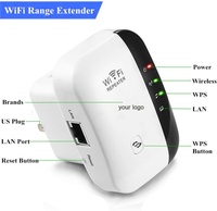Repetidor WiFi de 300Mbps Amplificador de Señal 2.4g de Largo Alcance con Ethernet