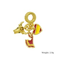 P404T Breloques en laiton émaillé en gros pour bijoux, plaqué or 18K PVD finition brossée, hypoallergénique, zircone cubique, pour bracelet et pendentif
