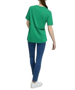 Camiseta de manga corta informal para mujer de alta calidad Color sólido Logotipo personalizado Tallas grandes Exportación directa a Bangladesh Recién llegado - Product Image 3