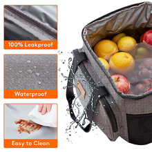 Gray Luxury Large Foldable Portable Insulated Waterproof Lunch Bag Soft <strong>Cooler</strong> Tote Oxford <strong>Material</strong> Custom Large <strong>Cooler</strong> Bag 15L - Product Image 5