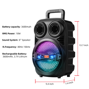 Binko-Système de son portable Bluetooth rechargeable USB de 8 pouces, haut-parleurs de jeu de couleur bleue pour la décoration intérieure, diffusion <span class=keywords><strong>en</strong></span> direct - Product Image 6