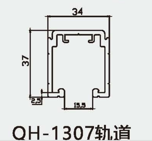 Système de porte coulissante <span class=keywords><strong>HEBO</strong></span>, rail suspendu pour porte coulissante, oxydation, système de porte coulissante QH-1307, alliage d'aluminium, rail 25MM-50MM, appartement - Product Image 3