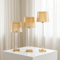 Neue Hochzeitstisch-Dekoration Goldener Kerzenständer 3-teiliges Set Champagner-Kristall-Kerzenhalter