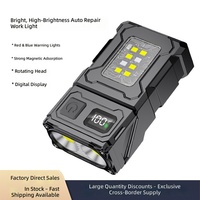 Lampe torche rechargeable étanche pour extérieur, fixation magnétique, rotation à 360 degrés, lumière de travail d'urgence pour réparation automobile - LED ultra-lumineuse