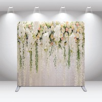 Toile de fond florale violette lavande pour défilé, douche nuptiale, mur de mariage, fond double face pour photographie personnalisable