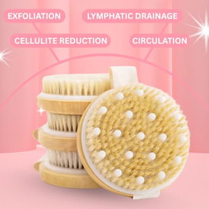 Brosses corporelles sèches en bambou avec logo personnalisé, brosses de douche pour brossage humide et sec, pour la cellulite et le drainage lymphatique, adaptées à tous les types de peau - Product Image 4