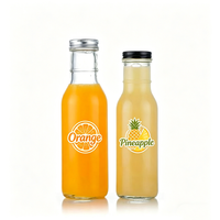 Bouteilles en verre transparentes vides de 12 oz (250 ml) pour sauces, jus, huile d'olive et boissons, avec couvercles hermétiques