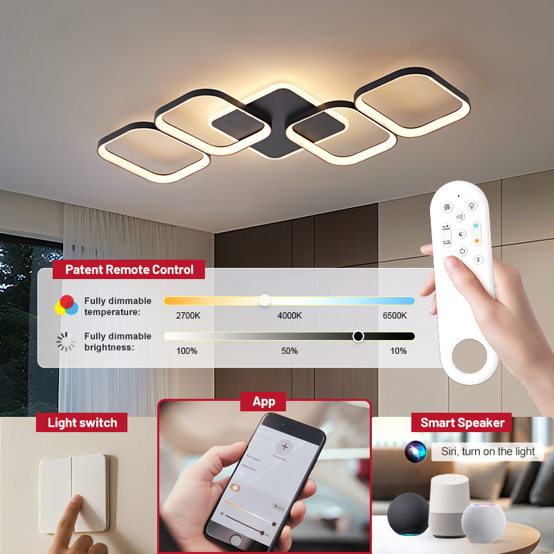 OEM ODM Nordic Simple Modern LED Ceiling Light Remote Control Adjustable CCT Aluminum TUYA Smart Ceiling Lamp For Living Room · image 4