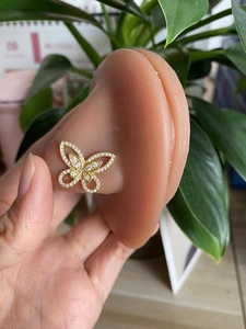 Piercing de Nariz de Acero Quirúrgico <span class=keywords><strong>Gaby</strong></span>, Anillos de Nariz Clásicos de Acero Inoxidable, Piercing de Nariz con Mariposa, Joyería Corporal al por Mayor - Product Image 6