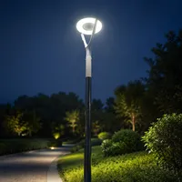 Lampadaire solaire LED modulaire d'extérieur moderne avec détecteur de mouvement, batterie incluse, économe en énergie, IP65, en aluminium
