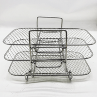 Grille de barbecue portable en acier inoxydable, grille de barbecue jetable ronde