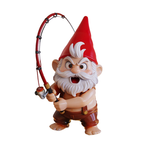 Statua da Giardino Personalizzata in Resina a Forma di Gnomo Pescatore, Decorazione per Esterni, OEM ODM, Divertente Statuetta di Nano, Vendita all'Ingrosso di Gnomi Pescatori in Resina - Product Image 2