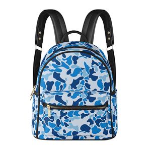 <span class=keywords><strong>Zaino</strong></span> da <span class=keywords><strong>Donna</strong></span> in Pelle PU Impermeabile con Doppia Tracolla, Stampa Mimetica <span class=keywords><strong>Blu</strong></span> Tribale, Borsa per Computer, MOQ 1 Pezzo - Product Image 1