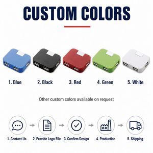 Promotion : Hub USB 4-en-1 haute vitesse avec logo personnalisé pour ordinateurs portables – Design mini carré, accessoire numérique, cadeau - Product Image 2