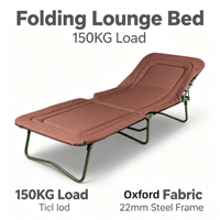 Lit de camping pliable à 5 positions réglables avec cadre métallique, chaise longue inclinable portable pour le camping, la plage, la piscine et l'extérieur