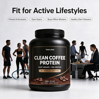 Mélange de café instantané riche en protéines, isolat de protéines de lactosérum, protéines de pois, 600g, boisson de récupération musculaire après l'entraînement, OEM/ODM, étiquette privée personnalisée
