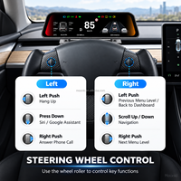 Smart Driver Display HUD untuk Tesla Model 3 Highland Model Y Juniper Layar Sentuh 9.6 Inci Kontrol Setir