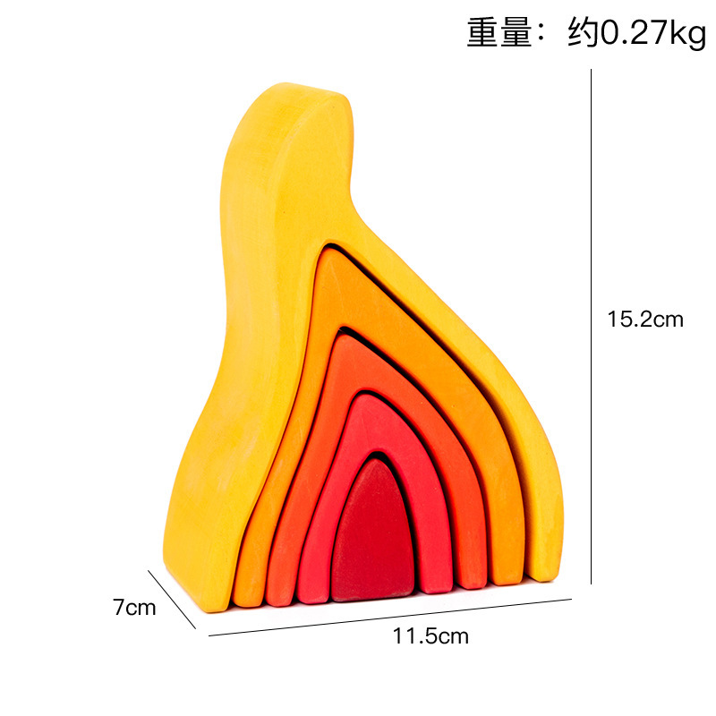 Bloques de construcción del elemento fuego (impregnación de madera de tilo)