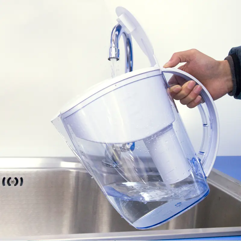 Jarra de filtro de agua para el hogar, eliminador de cloro alcalino ABS de grado alimenticio, sin agua