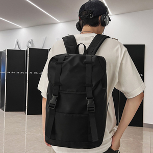 Custom Casual Sports Backpacks Black Nylon Travel <b>Rucksack</b> Hiking Back Pack Bag Men Flap <b>School</b> Student College Backpack - Product Image 2