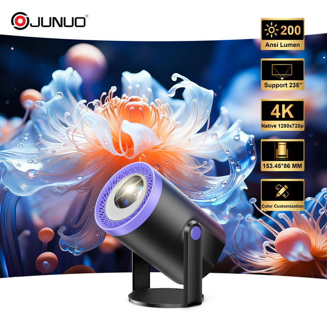 New Design Support Colors Combining Portable Projector Android 14 Mini Led Home Outdoor Projector LCD Video Smart Projector