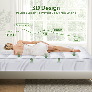 Surmatelas en mousse, douceur moyenne, respirant, rafraîchissant, housse en tissu durable en polyester, design minimaliste, pour chambre à coucher - Product Image 5