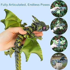 Modèle de <span class=keywords><strong>wyvern</strong></span> bicorne imprimé en 3D avec ailes multi-articulations mouvement flexible finition dégradée au laser un modèle tendance jouets pour enfants - Product Image 3