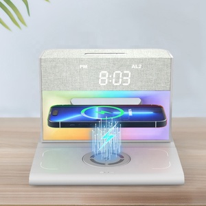 4 trong 1 đồng hồ báo thức RGB LED ánh sáng <span class=keywords><strong>Bluetooth</strong></span> <span class=keywords><strong>Speaker</strong></span> với 15 Wát không dây sạc trạm - Product Image 3