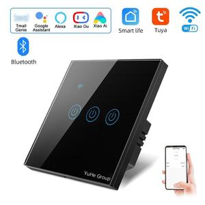 YuHe Group <b>Touch</b> Wall <b>Switch</b> 10A 220V Tempered Glass 1-Way Wi-Fi for Smart Life App Control Modern Design IP20 100,000 - Product Image 3