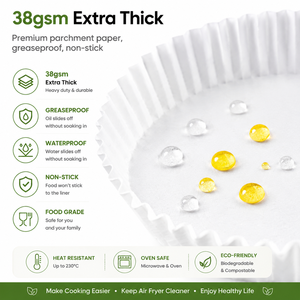 [Assorted Pack] 125Pcs 5" Square Air Fryer <strong>Liners</strong> Brown White -Eco-Friendly Greaseproof Heat Resistant 230C For Bread Food - Product Image 2