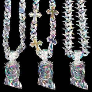 Collar con Colgante <span class=keywords><strong>de</strong></span> Cabeza <span class=keywords><strong>de</strong></span> Jesús Clásico, Joyería con Efecto Láser, Cadena <span class=keywords><strong>de</strong></span> Espinas Estilo Hip Hop, Cruz, Corazón, Eslabones <span class=keywords><strong>de</strong></span> Acero, Collar <span class=keywords><strong>de</strong></span> Jesús Acrílico para Hombre - Product Image 1