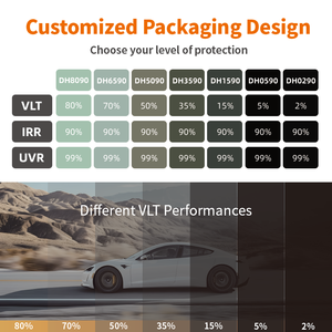 C5TOPFILM DH 시리즈 공장 도매 태양 유리 틴트 필름 안티 스크래치 자동차 태양 틴트 자동 창 필름 UV99 % IR90 % 자동차 필름 - Product Image 2
