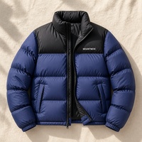 Veste d'hiver matelassée pour homme grande taille, col montant, fermeture éclair intégrale, poches zippées, réversible, avec service de personnalisation